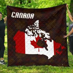 Canada Map Premium Quilt A6  Quilt and Home Decor