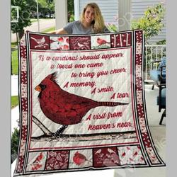 Cardinal Bird Awesome E Quilt Derqhn and Home Decor