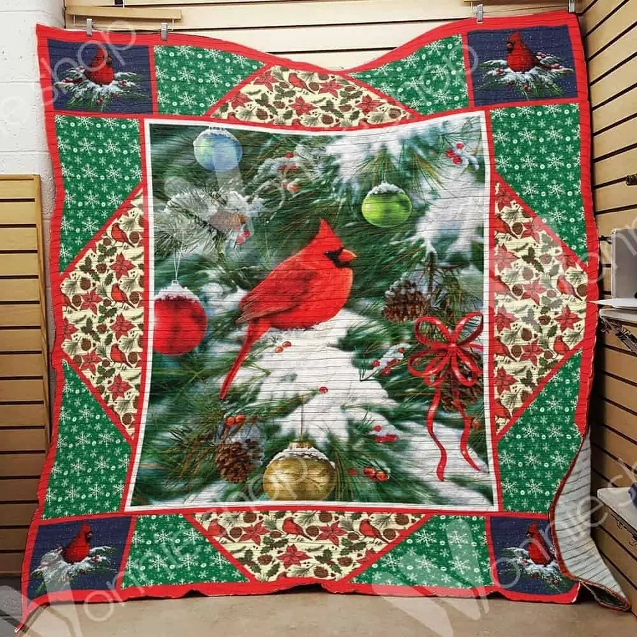 Cardinal Bird Christmas Cl15100072Mdq Quilt Blanket and Home Decor