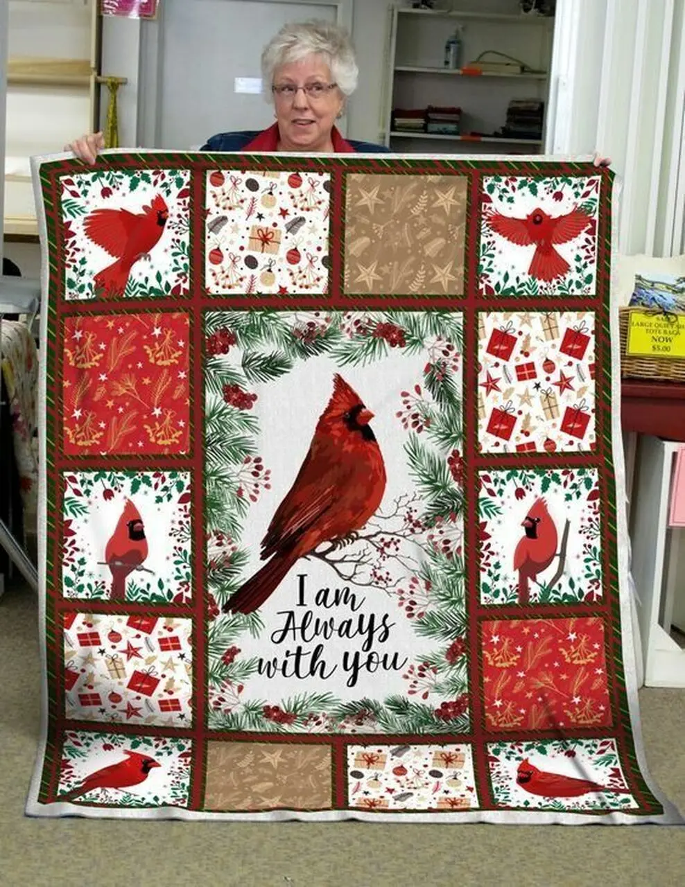 Cardinal Bird Clt1610017H Quilt Blanket and Home Decor
