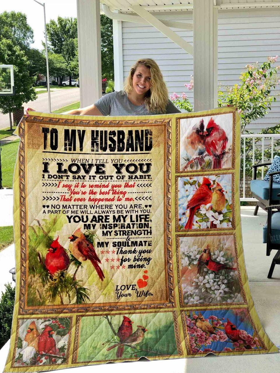 Cardinal Husband Quilt Blanket Dhc1501665Vt and Home Decor