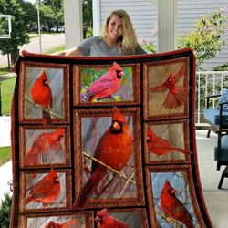 Cardinal Red Cardinal Ql Quilt Blanket Christmas Christmas Gifts Merry Christmas Holiday Gifts Gift Dhc03011178Dd and Home Decor
