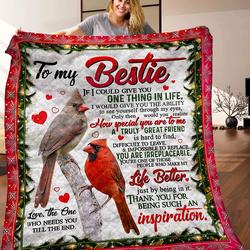 Cardinal To My Bestie Dth241017Hd Quilt Blanket and Home Decor