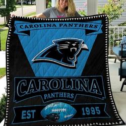 Carolina Panthers 2 Quilt Blanket Fan Made and Home Decor
