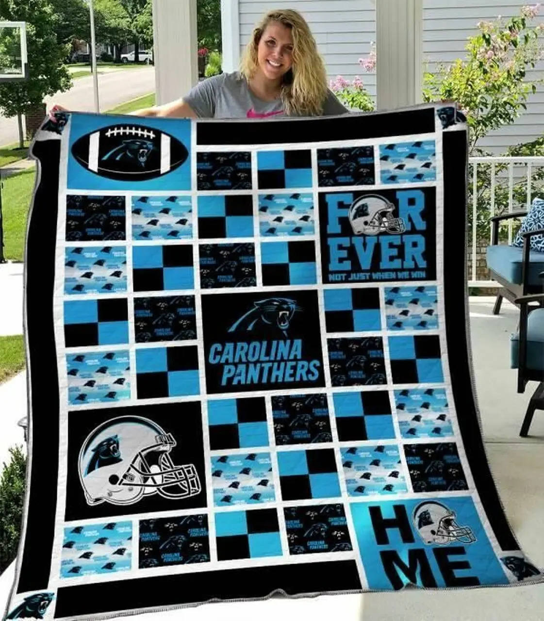 Carolina Panthers Quilt Blanket 01 and Home Decor