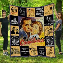 Casablanca Poster Quilt Blanket Ver 3 and Home Decor