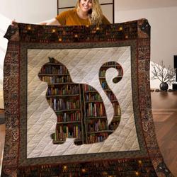 Cat And Book Quilt Blanket C9B280213MI and Home Decor