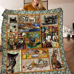 Cat And Sewing Quilt Blanket C9B290220TY and Home Decor