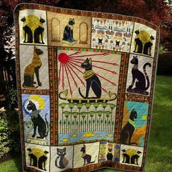 Cat Egypt Quilt Blanket  Quilt and Home Decor