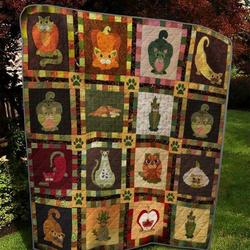 Cat Fruit Quilt Blanket  Quilt and Home Decor