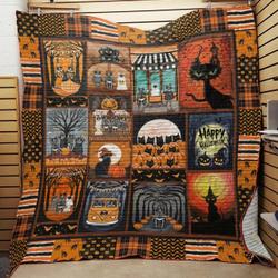 Cat Halloween Quilt Blanket ABC07113845 and Home Decor