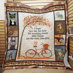 Cat Hippie Fall Quilt Blanket ABC07113838 and Home Decor