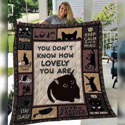 Cat How Lovely You Are Quilt Blanket ABC07112606 and Home Decor