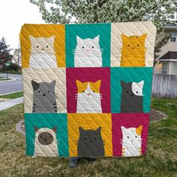 Cat HVT090801 Quilt Blanket Sleepy and Home Decor