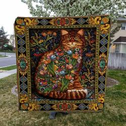 Cat HVT140807 Quilt Blanket Sleepy and Home Decor