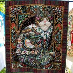Cat Jewelry Quilt Blanket  Quilt and Home Decor