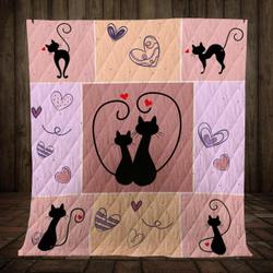 Cat Lovers 2 DHCDHC DT1510 Quilt Blanket and Home Decor