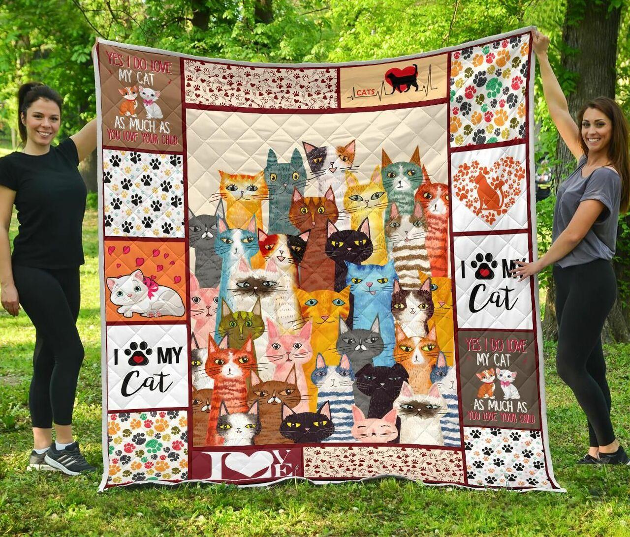 Cat Multi Quilt Blanket Dhc09121622Dd and Home Decor