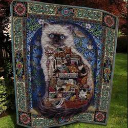 Cat Oil Painting Quilt Blanket  Quilt and Home Decor
