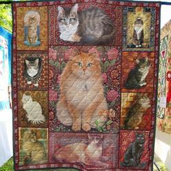 Cat Roses Quilt Blanket  Quilt and Home Decor