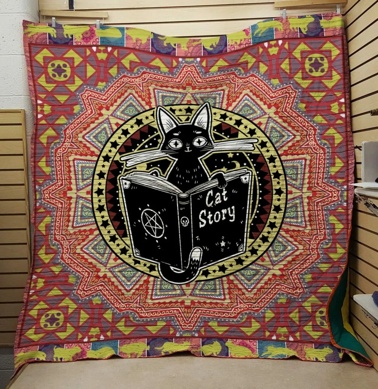 Cat Story Quilt and Home Decor