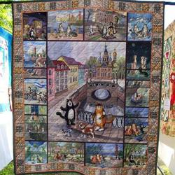 Cats Walk The Dogs Quilt Blanket  Quilt and Home Decor