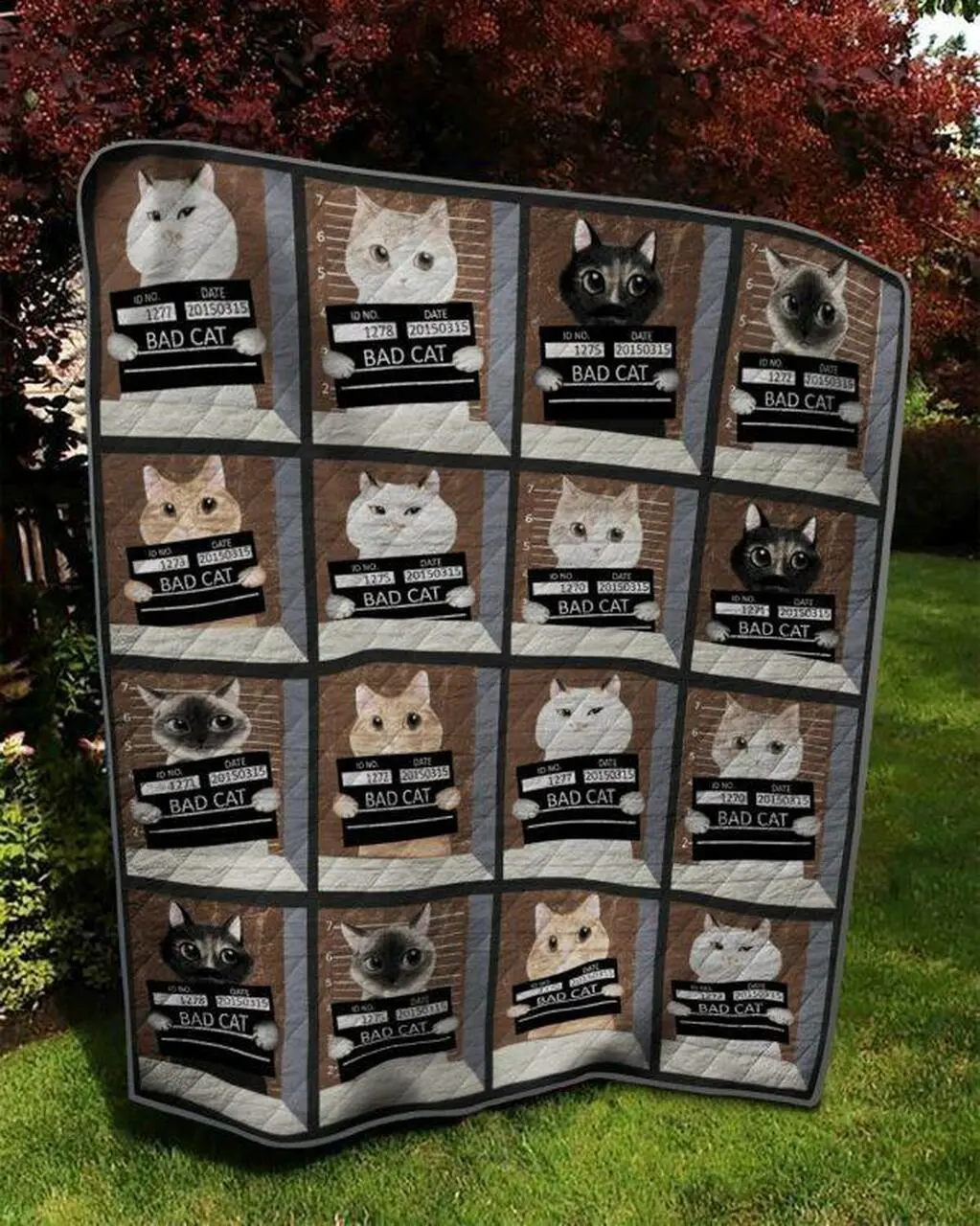 Cats Were Arrested Quilt Blanket Quilt and Home Decor