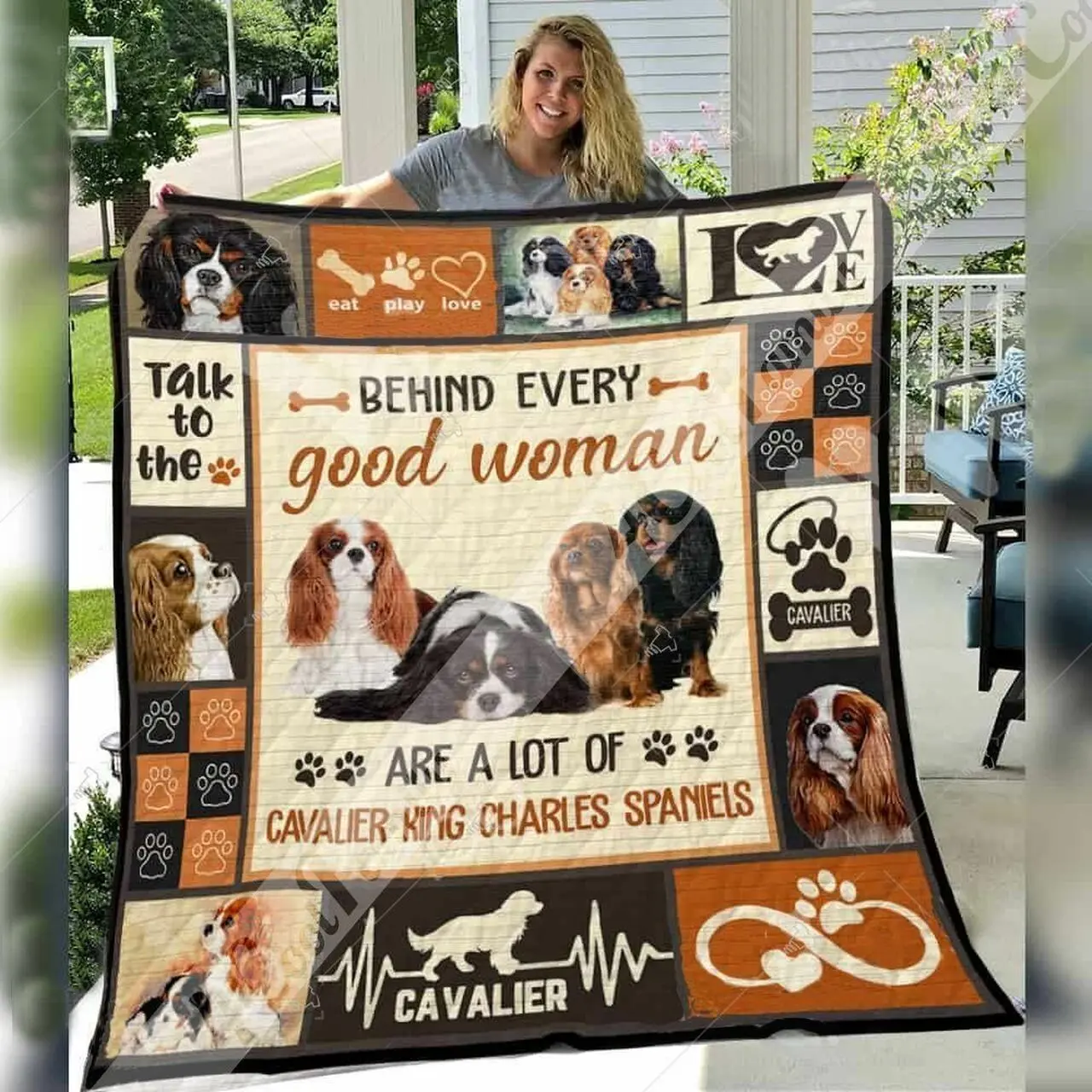 Cavalier King Charles Spaniel Dog Awesome O Quilt Sj and Home Decor