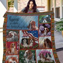 Cavalier King Charles Spaniels 10 Blanket Th10072019 Quilt and Home Decor