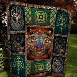 Celtic Deer TH2509117CL Quilt Blanket and Home Decor