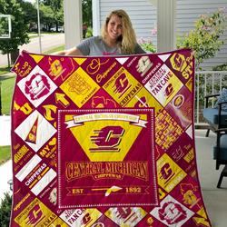 Central Michigan Chippewas Quilt Blanket and Home Decor