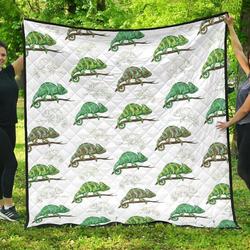Chameleon Lizard Pattern DHCDHC DT1910 Quilt Blanket and Home Decor