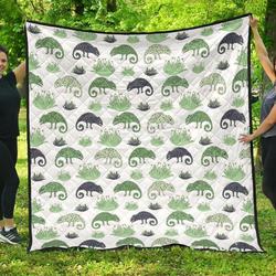 Chameleon Lizard Succulent Plant Pattern DHCDHC DT1910 Quilt Blanket and Home Decor