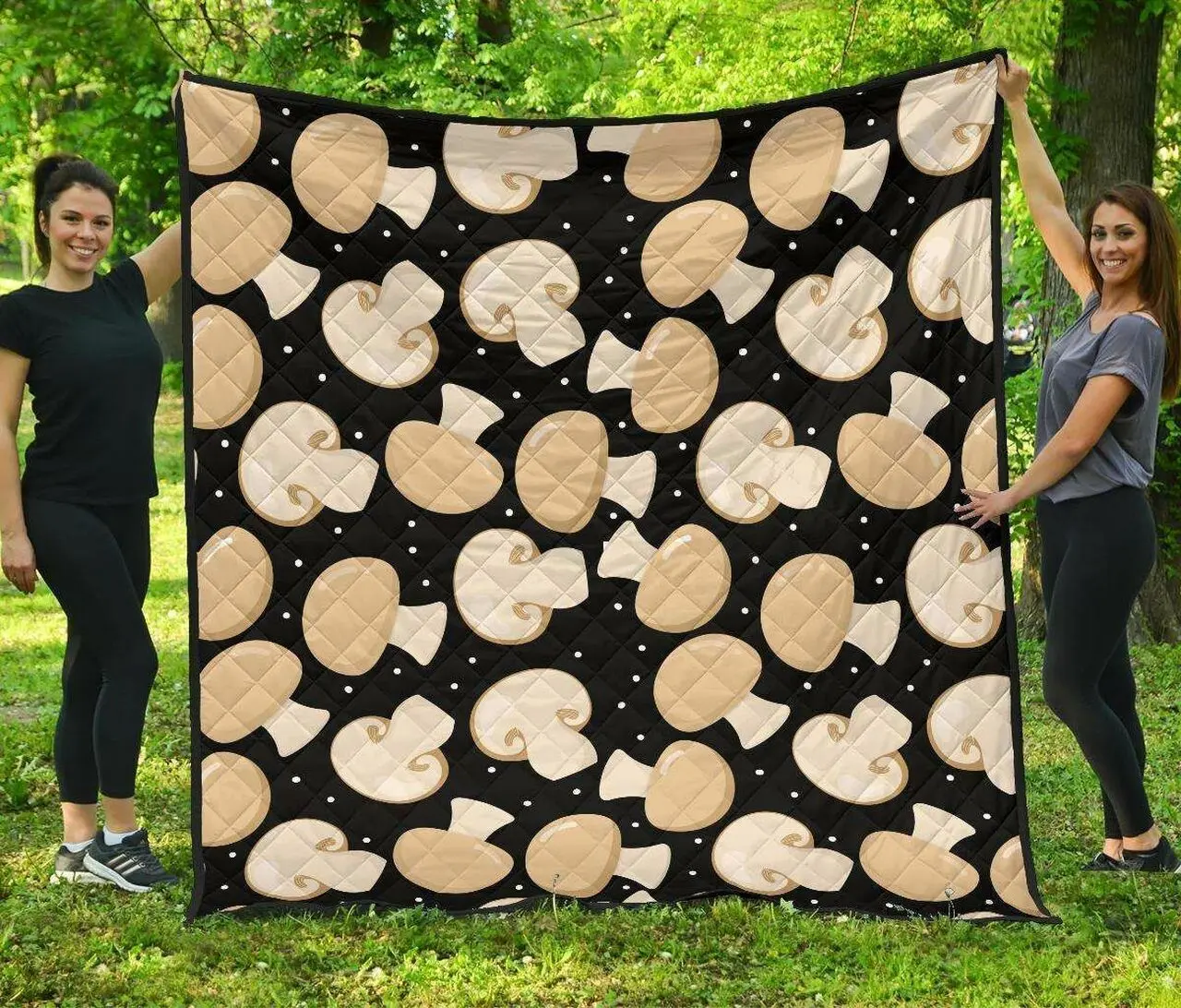 Champignon Mushroom Pattern DHCDHC DT1910 Quilt Blanket and Home Decor
