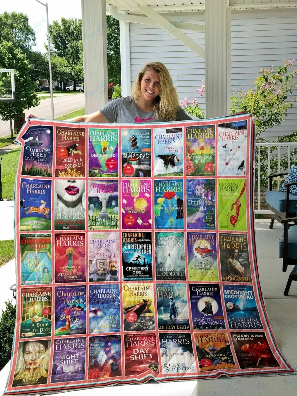 Charlaine Harris Books Quilt Blanket and Home Decor