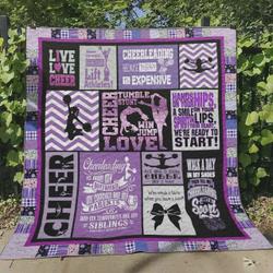 Cheerleading Because Therapy Is Expensive Quilt Blanket Great Customized Blanket Gifts For Birthday Christmas Thanksgiving and Home Decor