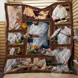 Chef Cooking Knife Tools Quilt  Quilt and Home Decor