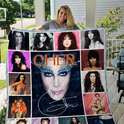 Cher Portrait Quilt Blanket 01 and Home Decor