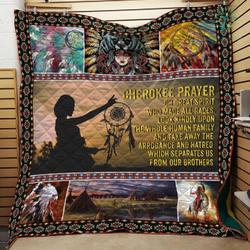 Cherokee Prayer Oh Great Spirit Who Made All Races Quilt Blanket Dhc090120726Td and Home Decor