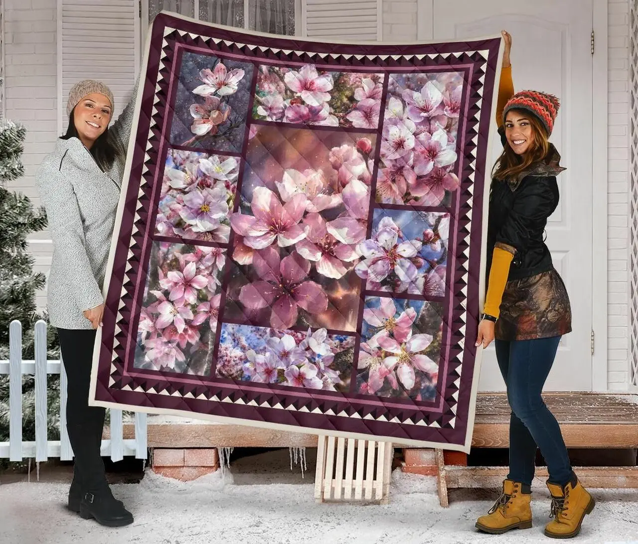 Cherry Blossom Quilt Blanket Dhc09121600Dd and Home Decor