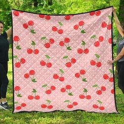 Cherry Heart Dot Cl12100149Mdq Quilt Blanket and Home Decor