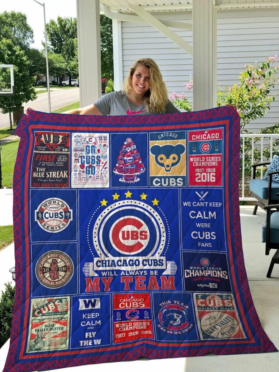 Chiacago Cubs Quilt Blanket and Home Decor