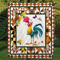 Chicken Cl14100090Mdq Quilt Blanket and Home Decor