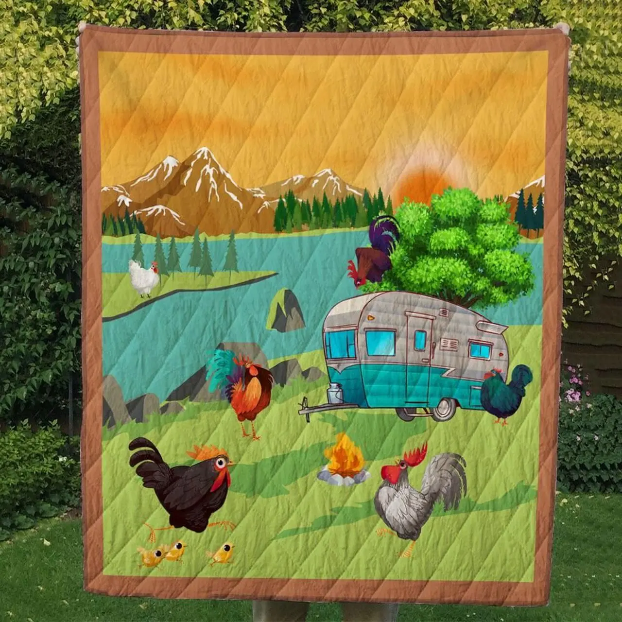 Chicken Cl14100094Mdq Quilt Blanket and Home Decor