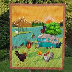Chicken Cl14100094Mdq Quilt Blanket and Home Decor