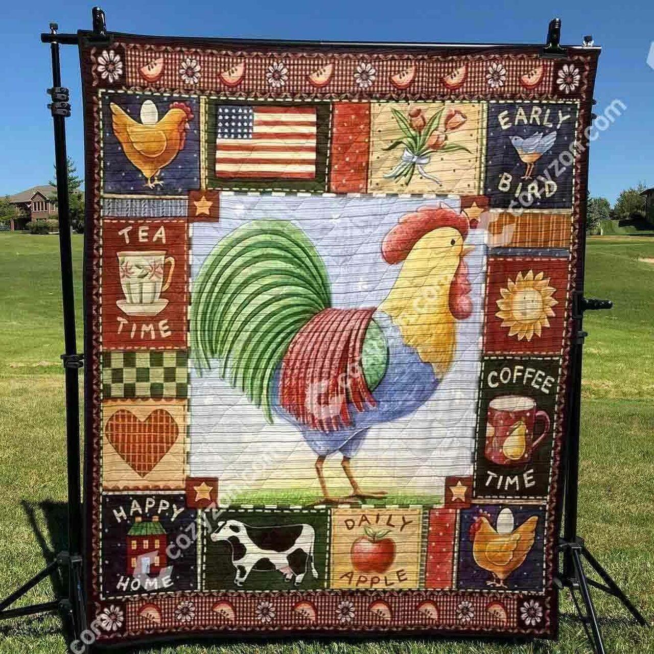 Chicken DHCDHC DT2210 Quilt Blanket 5 and Home Decor