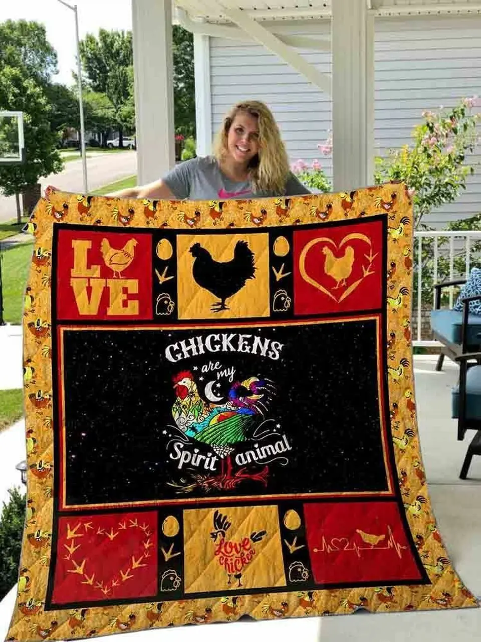 Chicken Girl Love Chicken Quilt Blanket ABC07113283 and Home Decor