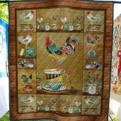 Chicken On The Cups Quilt Blanket  Quilt and Home Decor