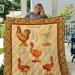 Chicken Pattern Quilt Blanket Dhc1501390Vt and Home Decor