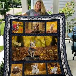 Chihuahua Chihuahua At Auturm Quilt Blanket Christmas Christmas Gifts Merry Christmas Holiday Gifts Gift Dhc03011812Dd and Home Decor
